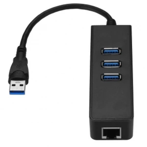 Adaptador Ethernet Gigabit RJ45 com 3 Portas USB 3.0 para PC e Mac