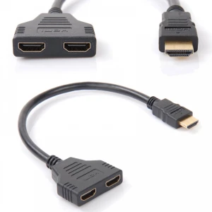 Adaptador HDMI macho para 2 saídas HDMI fêmea splitter satkit