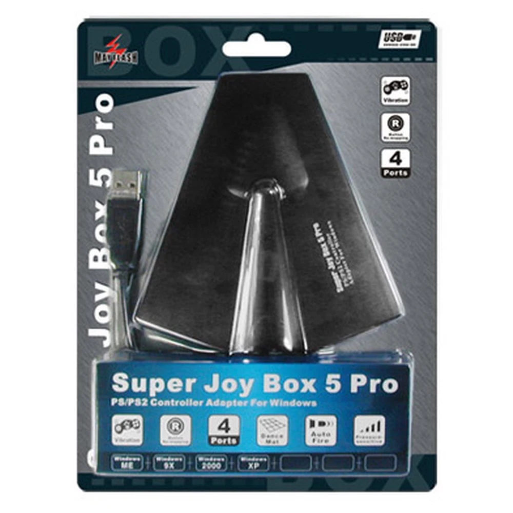 Adaptador Super Joybox 5 Pro PS2 para PC com 4 comandos compatível com Windows