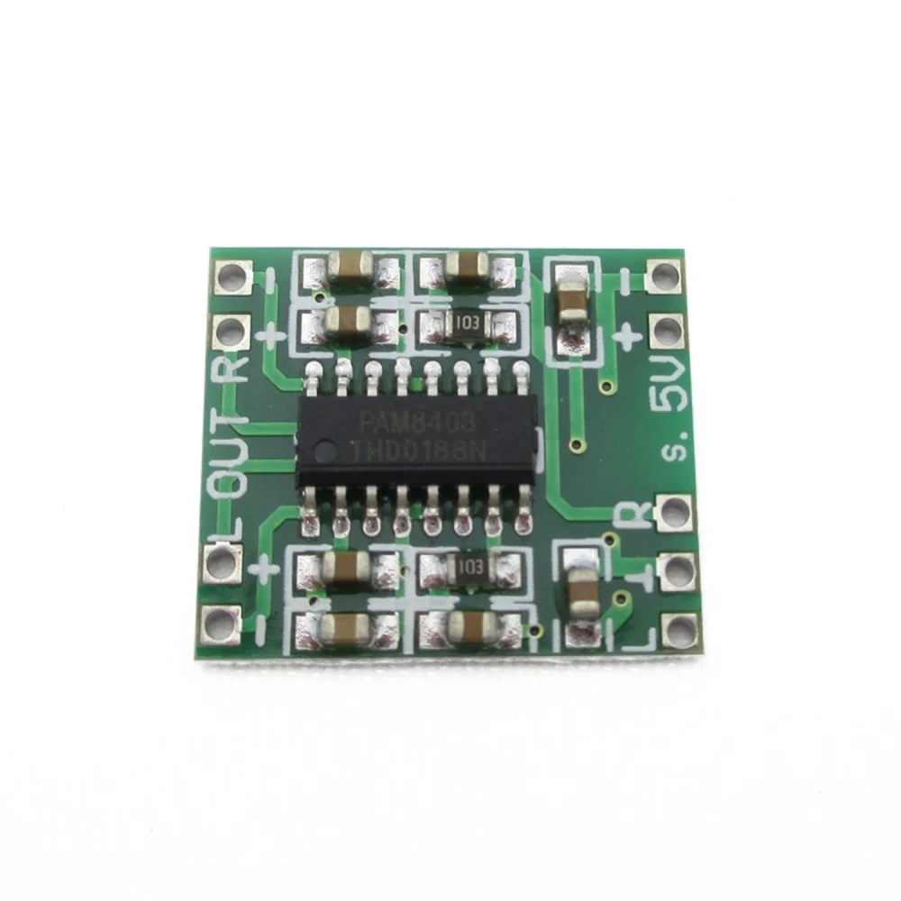Amplificador estéreo PAM8403 3W + 3W para Arduino e microcontroladores