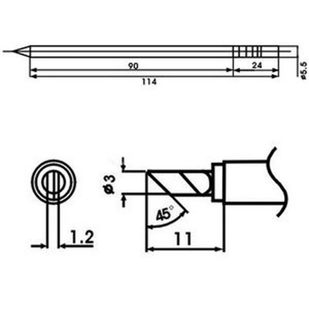 Aoyue LF-KU ponta de soldador com resistência incluída para estações de soldadura