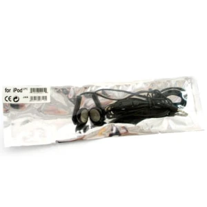 Auriculares para iPod pretos com som de alta qualidade