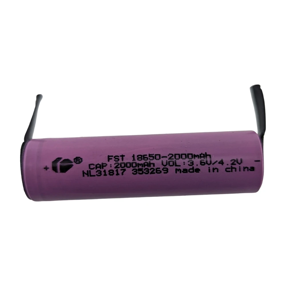 Bateria 18650 2000mAh com Lingueta para Soldar - Alta Capacidade e Durabilidade