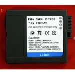 Bateria compatível Canon BP-406/407 para câmaras digitais e filmadoras