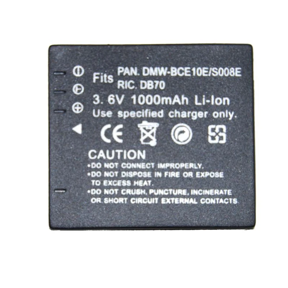 Bateria compatível Panasonic CGA-008E/BCE10E para câmaras digitais Panasonic