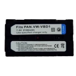 Bateria compatível Panasonic VBD1 VBD2E para câmaras digitais e filmadoras
