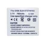 Bateria compatível Samsung SB-L0737 para câmaras digitais Samsung