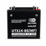 Bateria Moto AGM 12V 12Ah OUTDO UTX14-BS(MF) - Compatível Yuasa YTX14-BS / GTX14-BS / ETX14-BS