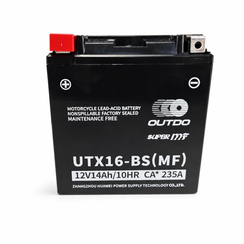 Bateria Moto AGM 12V 14Ah OUTDO UTX16-BS(MF) - Compatível Yuasa YTX16-BS / GTX16-BS / ETX16-BS / 16-B