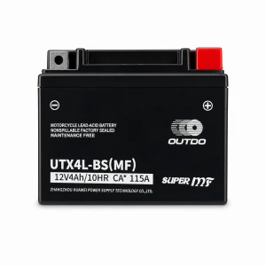 OUTDO Bateria Moto AGM 12V 4Ah OUTDO UTX4L-BS(MF) - Compatível Yuasa YTX4L-BS / GTX4L-BS / ETX4L-BS