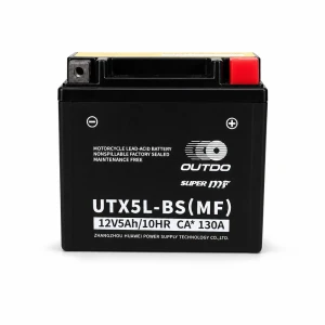 Bateria Moto AGM 12V 5Ah OUTDO UTX5L-BS(MF) - Compatível Yuasa YTX5L-BS / GTX5L-BS / ETX5L-BS