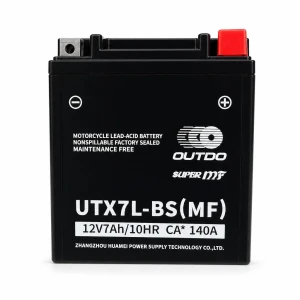 Bateria Moto AGM 12V 7Ah OUTDO UTX7L-BS(MF) - Compatível Yuasa YTX7L-BS / GTX7L-BS / ETX7L-BS