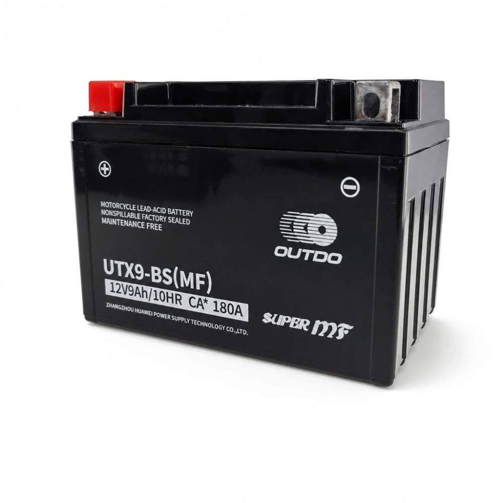 Bateria Moto AGM 12V 9Ah OUTDO UTX9-BS(MF) - Compatível Yuasa YTX9-BS / GTX9-BS / ETX9-BS