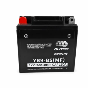 Bateria Moto AGM 12V 9Ah OUTDO YB9-BS(MF) - Compatível Yuasa YB9-B / GS GM9Z-3B-1 / GS YB9-B / 12N9-4B-1 (flooded)