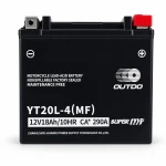 Bateria Moto AGM 12V 18Ah OUTDO YT20L-4(MF) - Compatível Yuasa YTX20L-BS / GTX20L-BS / ETX20L-BS / Y50-N18L-A