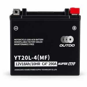Bateria Moto AGM 12V 18Ah OUTDO YT20L-4(MF) - Compatível Yuasa YTX20L-BS / GTX20L-BS / ETX20L-BS / Y50-N18L-A