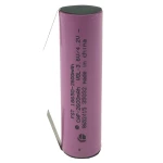 Bateria recarregável 18650 2600mAh 3,7V com lingueta para soldar
