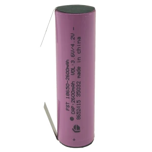 Bateria recarregável 18650 2600mAh 3,7V com lingueta para soldar