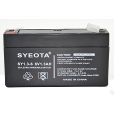Bateria Chumbo Recarregável 6v / 1.3 Ah Alarmes Anti-Roubo E Incêndio - Sy6v1.3 -SY6V1.3 Np1.2-6 Lc-R061r3