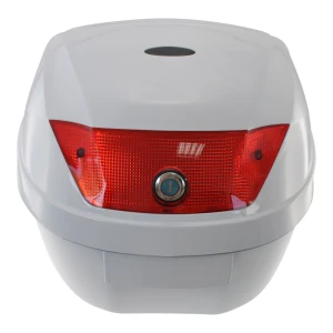 Top case universal para moto 28L branco - mala para capacete