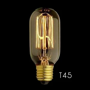 Lâmpada filamento Edison T45 E27 40W vintage para decoração industrial