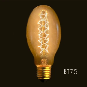 Lâmpada filamento Edison Vintage BT75 E27 40W para decoração industrial