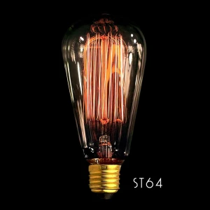 Lâmpada filamento Edison vintage ST64 E27 40W para decoração industrial