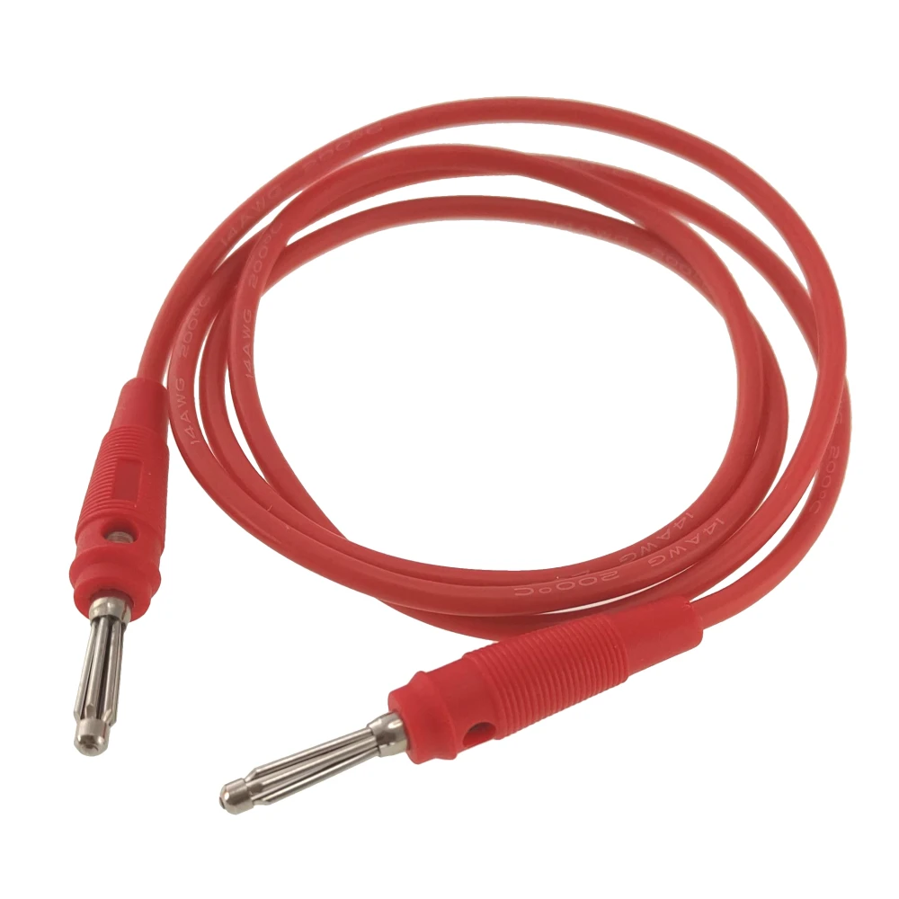 Cabo de teste banana macho a macho 4mm 14AWG vermelho de silicone Amass