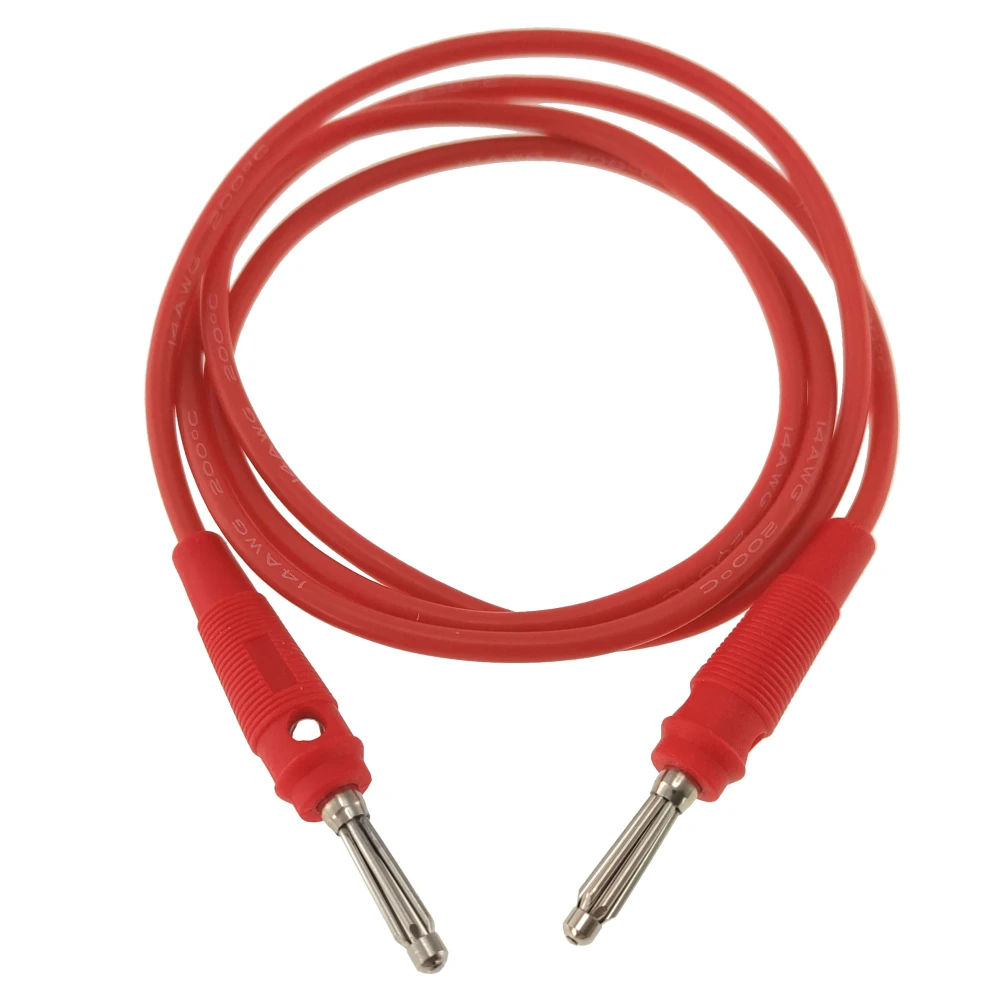 Cable rojo de prueba banana macho a macho 4mm 14AWG Amass