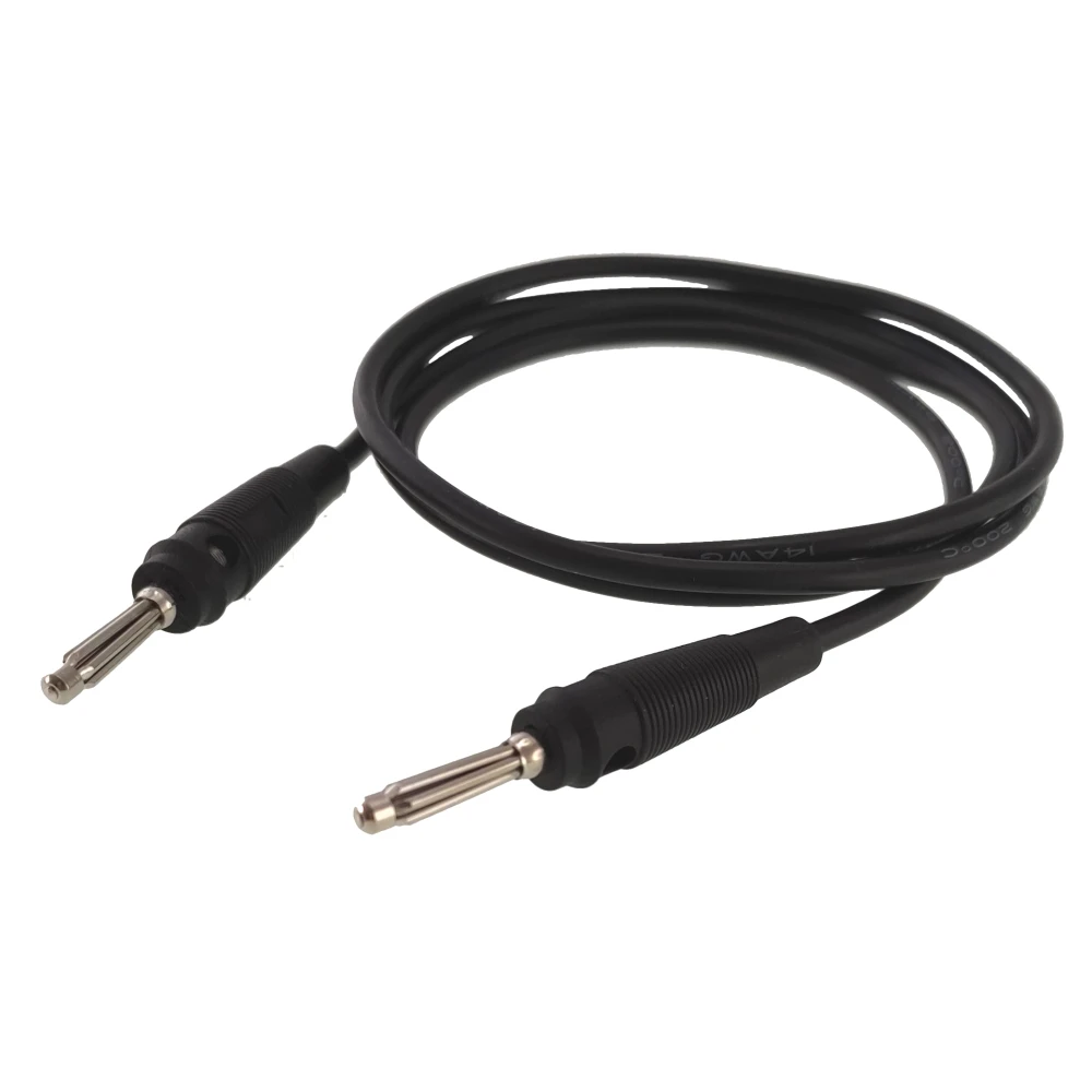 Cabo de teste banana macho a macho 4mm 1m preto 14AWG