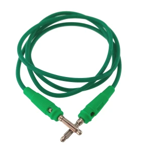 Cabo de teste banana macho a macho 4mm 1m verde 14AWG de silicone flexível