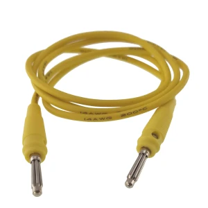 Cabo de teste banana macho a macho 4mm amarelo 14AWG de silicone