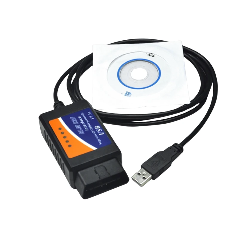 Cabo de diagnóstico ELM327 USB OBD2 multimarcas para PC e veículos
