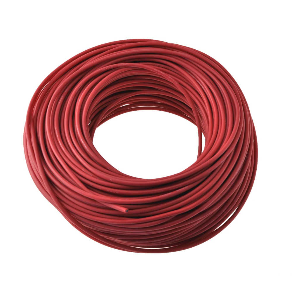 Cable rojo 12AWG resistente a altas temperaturas para uso en multímetros y drones