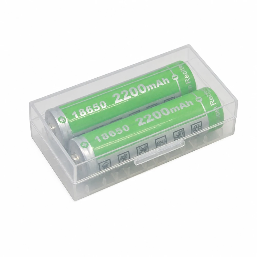 Caixa Suporte Porta-Pilhas 2× 20700 21700 Plástico Transparente Armazenamento