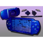 Capa completa PSP2000 azul elétrico com botões para reparação e personalização