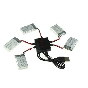 Carregador USB para 5 baterias em simultâneo para quadricóptero Syma X5C e modelos compatíveis