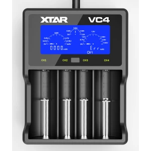 Carregador XTAR VC4 universal para bateria Li-Ion com LCD inovador