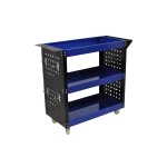 Carrinho de Oficina Profissional 3 Prateleiras com Bandejas Laterais e Ganchos para Organizar a Sua Oficina