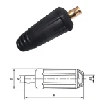 Conector macho aéreo 35-50 para cabo de soldar 300A