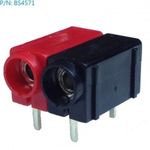 Conector fêmea banana 4mm de montagem superficial BS4571 Amass para placas PCB