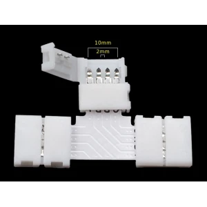 Conector LED em T 4 pinos 10mm 5050 RGB YourLed