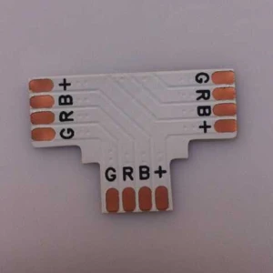 Conector em T 5050 10mm 4 Pin RGB para Fita LED