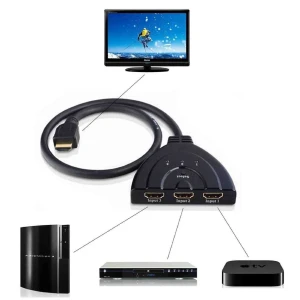 Comutador HDMI 3 portas - Switch HDMI 1080p para PS3 Xbox HDTV