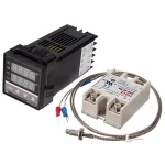 Controlador digital de temperatura Rex C100 com SSR 40A e sonda K termopar 0-400º