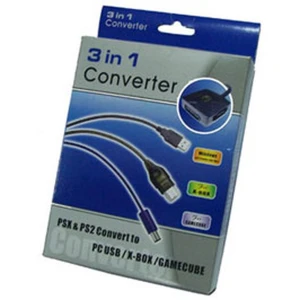 Conversor 3 em 1 para comandos PS/PS2 para USB, GameCube e Xbox - Mayflash