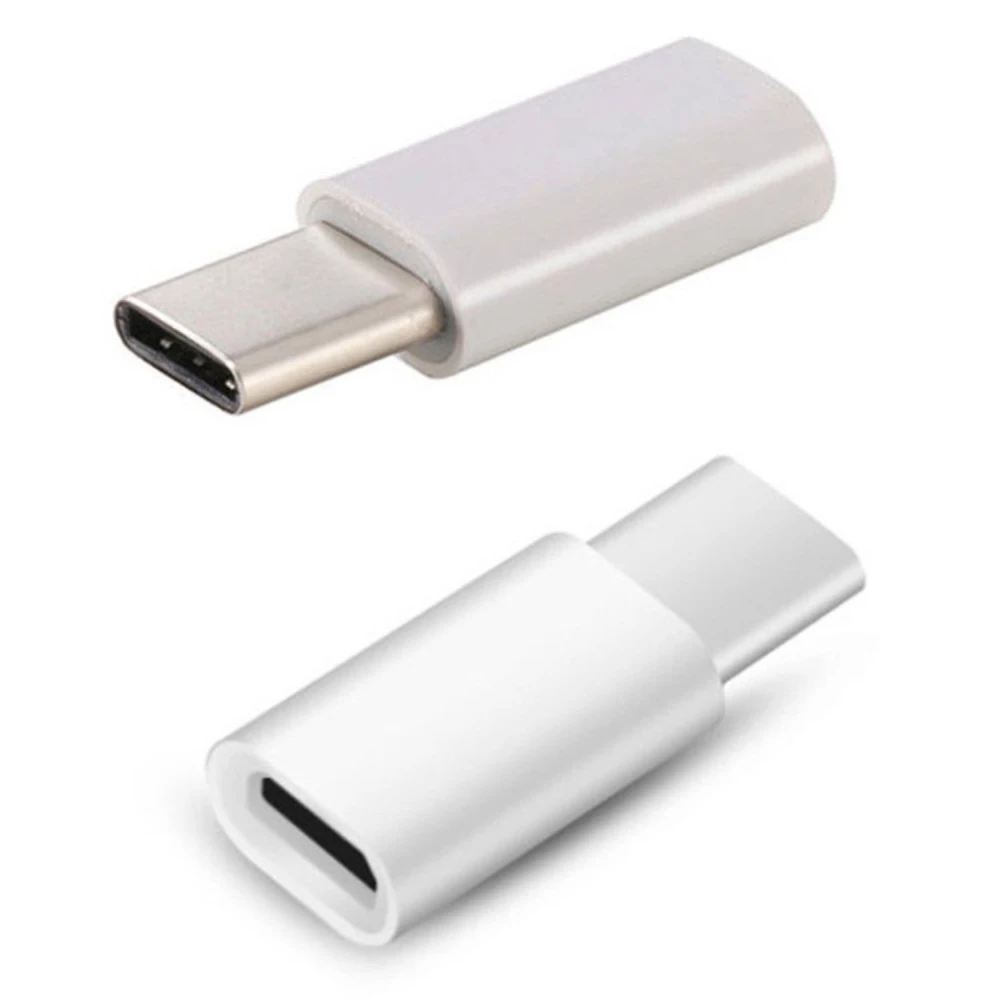 Adaptador micro USB 2.0 para USB-C USB 3.1 tipo C branco