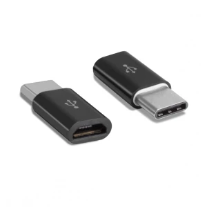 Adaptador micro USB 2.0 fêmea para USB-C macho USB 3.1 Tipo C preto