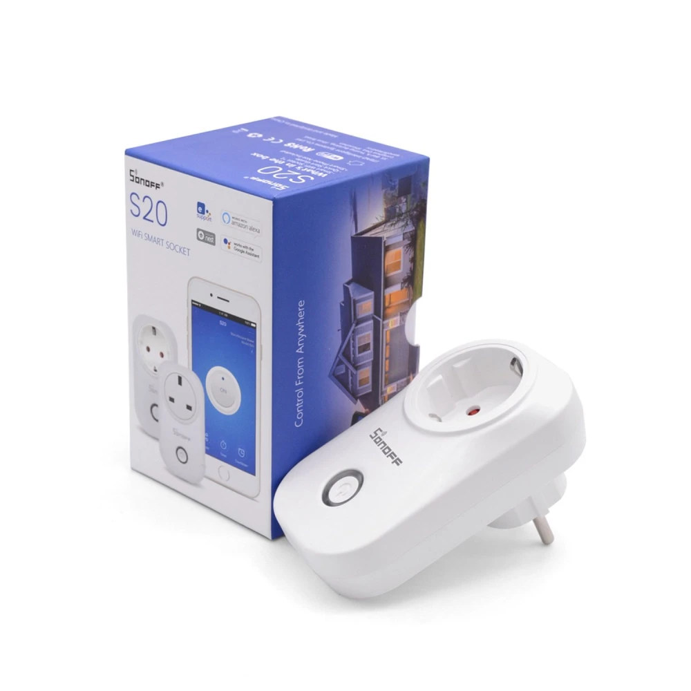 Tomada Inteligente Sonoff S20 - Wifi Smart Plug EU para controlo móvel