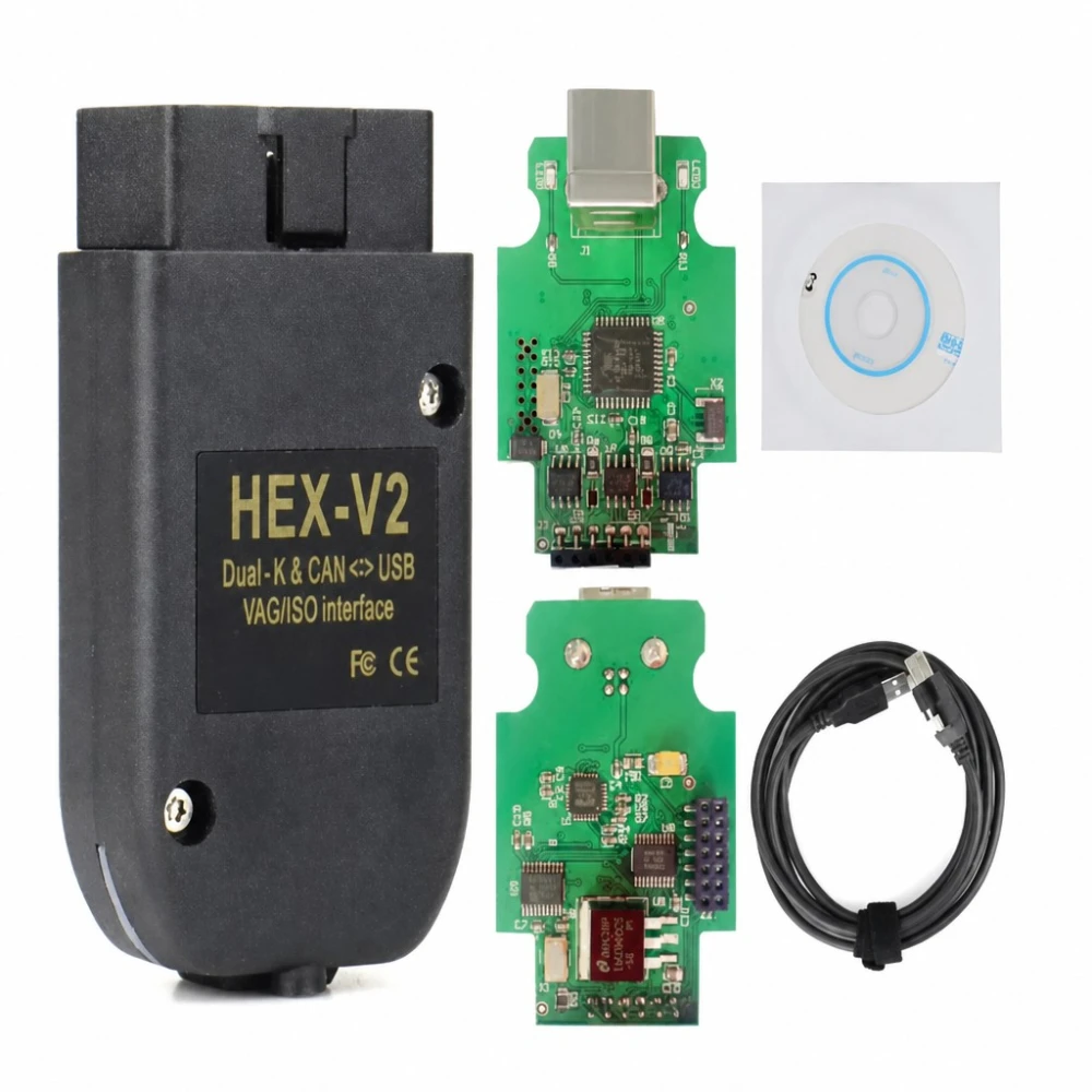 Scanner Diagnóstico HEX-V2 VCDS V25.3 ATMEGA162 Compatível VW Audi Seat Skoda 1996-2017